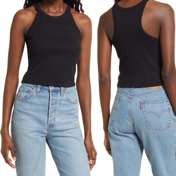 Open Edit Ribbed Crop Racerback Tank - Picture 2 of 4